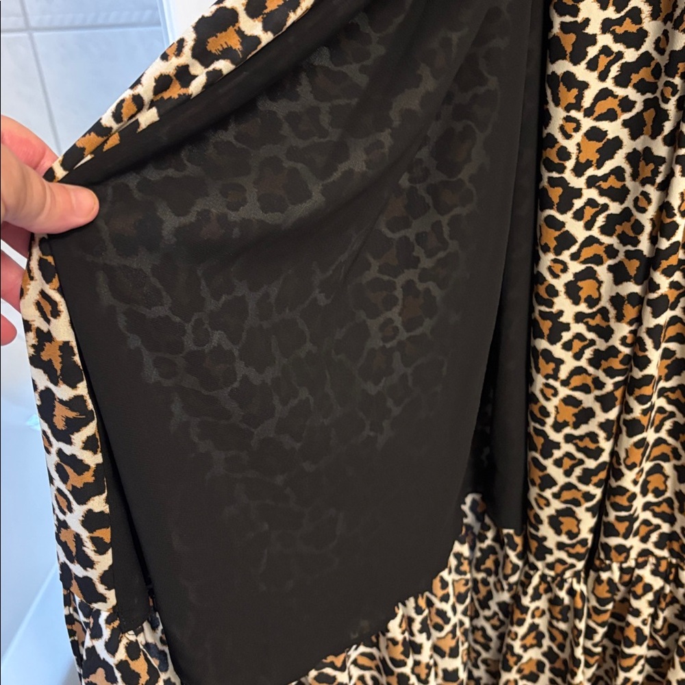Diane Von Furstenberg Leopard Ruffle Maxi dress XL - Picture 10 of 13